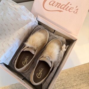 Kohl's Candie's Blush Fur Platform shoes